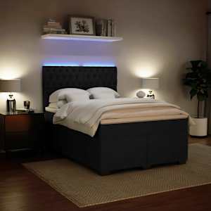 Box spring postel s matrací černá 160x200 cm samet - obrázek 5