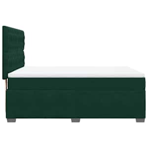 Box spring postel s matrací tmavě zelená 160x200 cm samet - obrázek 11