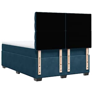 Box spring postel s matrací modrá 160 x 200 cm samet - obrázek 12