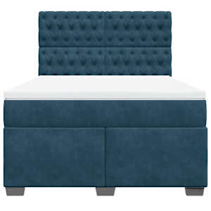 Box spring postel s matrací modrá 160 x 200 cm samet - obrázek 6