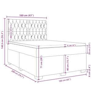Box spring postel s matrací růžová 160x200 cm samet - obrázek 18