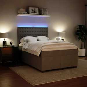Box spring postel s matrací světle šedá 160x200 cm samet - obrázek 5