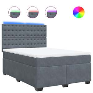 Box spring postel s matrací tmavě šedá 160x200 cm samet - obrázek 2