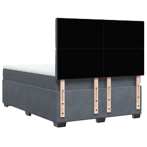 Box spring postel s matrací tmavě šedá 160x200 cm samet - obrázek 12