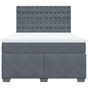 Box spring postel s matrací tmavě šedá 160x200 cm samet - obrázek 6