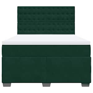 Box spring postel s matrací tmavě zelená 160x200 cm samet - obrázek 6