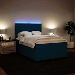 Box spring postel s matrací modrá 160 x 200 cm samet - obrázek 5