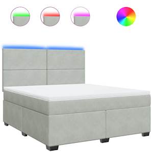 Box spring postel s matrací světle šedá 180x200 cm samet - obrázek 2
