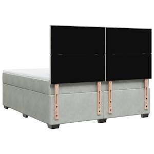 Box spring postel s matrací světle šedá 180x200 cm samet - obrázek 12