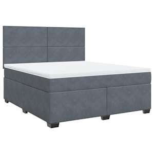 Box spring postel s matrací tmavě šedá 180x200 cm samet - obrázek 3