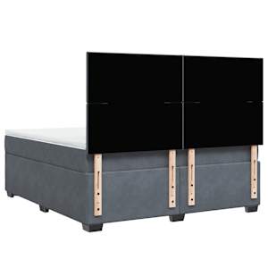 Box spring postel s matrací tmavě šedá 180x200 cm samet - obrázek 12