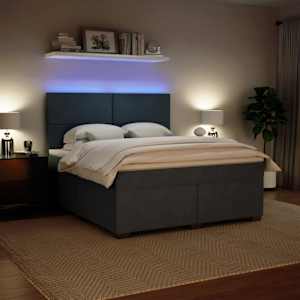 Box spring postel s matrací tmavě šedá 180x200 cm samet - obrázek 5