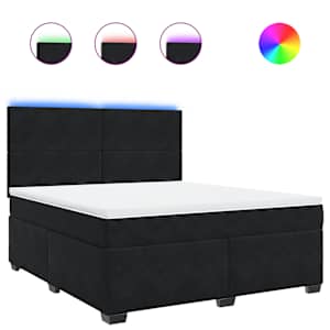 Box spring postel s matrací černá 180x200 cm samet - obrázek 2