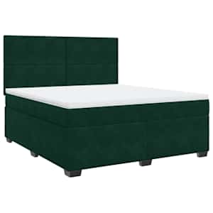 Box spring postel s matrací tmavě zelená 180x200 cm samet - obrázek 3