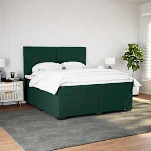 Box spring postel s matrací tmavě zelená 180x200 cm samet - obrázek 4