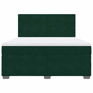 Box spring postel s matrací tmavě zelená 180x200 cm samet - obrázek 6