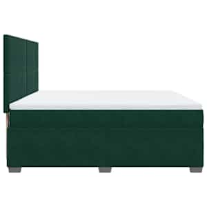 Box spring postel s matrací tmavě zelená 180x200 cm samet - obrázek 11