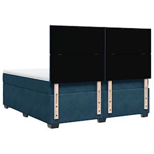 Box spring postel s matrací modrá 180 x 200 cm samet - obrázek 12