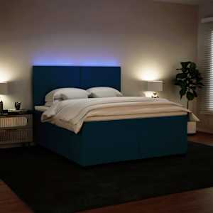 Box spring postel s matrací modrá 180 x 200 cm samet - obrázek 5