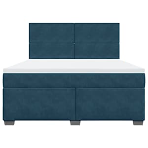 Box spring postel s matrací modrá 180 x 200 cm samet - obrázek 6
