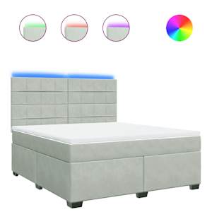 Box spring postel s matrací světle šedá 180x200 cm samet - obrázek 2