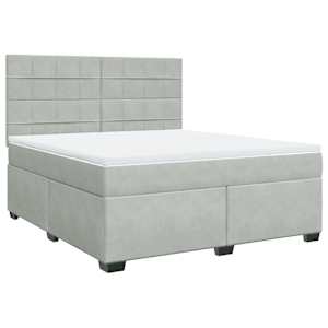 Box spring postel s matrací světle šedá 180x200 cm samet - obrázek 3