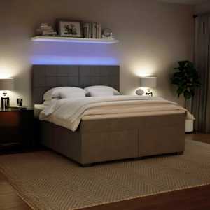 Box spring postel s matrací světle šedá 180x200 cm samet - obrázek 5