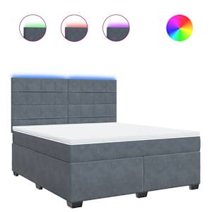 Box spring postel s matrací tmavě šedá 180x200 cm samet - obrázek 2