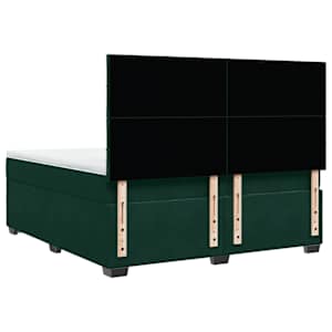 Box spring postel s matrací tmavě zelená 180x200 cm samet - obrázek 12