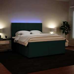 Box spring postel s matrací tmavě zelená 180x200 cm samet - obrázek 5