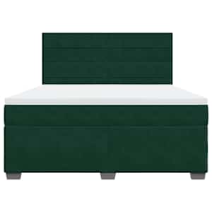Box spring postel s matrací tmavě zelená 180x200 cm samet - obrázek 6