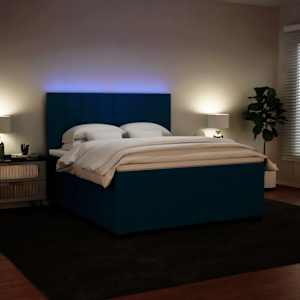 Box spring postel s matrací modrá 180 x 200 cm samet - obrázek 5