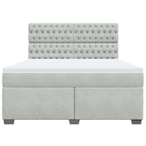 Box spring postel s matrací světle šedá 180x200 cm samet - obrázek 6