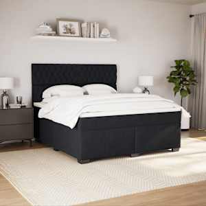 Box spring postel s matrací černá 180x200 cm samet - obrázek 5