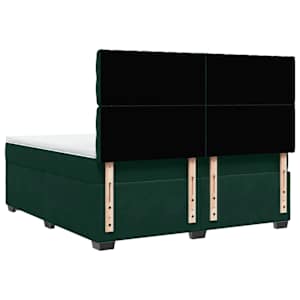 Box spring postel s matrací tmavě zelená 180x200 cm samet - obrázek 12