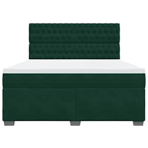 Box spring postel s matrací tmavě zelená 180x200 cm samet - obrázek 6