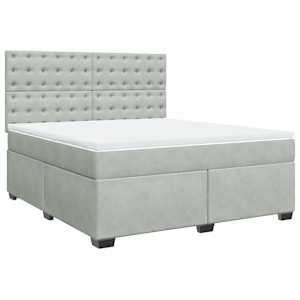 Box spring postel s matrací světle šedá 180x200 cm samet - obrázek 3