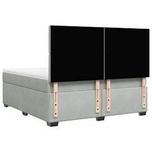 Box spring postel s matrací světle šedá 180x200 cm samet - obrázek 12