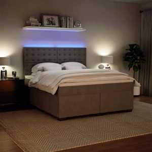 Box spring postel s matrací světle šedá 180x200 cm samet - obrázek 4