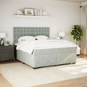 Box spring postel s matrací světle šedá 180x200 cm samet - obrázek 5