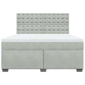 Box spring postel s matrací světle šedá 180x200 cm samet - obrázek 6