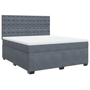 Box spring postel s matrací tmavě šedá 180x200 cm samet - obrázek 3