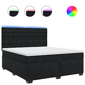 Box spring postel s matrací černá 180x200 cm samet - obrázek 2