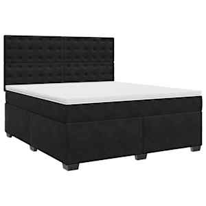 Box spring postel s matrací černá 180x200 cm samet - obrázek 3