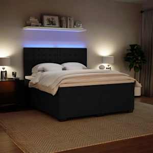 Box spring postel s matrací černá 180x200 cm samet - obrázek 4