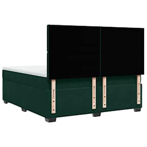 Box spring postel s matrací tmavě zelená 180x200 cm samet - obrázek 12