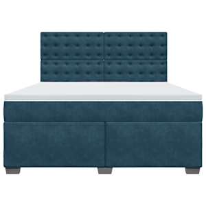Box spring postel s matrací modrá 180 x 200 cm samet - obrázek 6