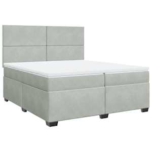 Box spring postel s matrací světle šedá 200x200 cm samet - obrázek 3