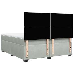 Box spring postel s matrací světle šedá 200x200 cm samet - obrázek 12