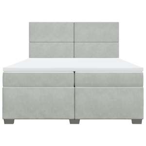 Box spring postel s matrací světle šedá 200x200 cm samet - obrázek 6